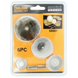 Набір відрізних алмазних дисків для гравера (міні-дрилі) 4 шт + оправка Ø20–50 мм УЦІНКА! 1 диск без напилення