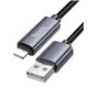 Кабель Lightning - USB Hoco X112 Favor з дисплеєм, 1 м, 2.4 А, чорний