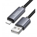 Кабель Lightning - USB Hoco X112 Favor з дисплеєм, 1 м, 2.4 А, чорний