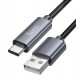 Кабель Type-C - USB Hoco X112 Favor з дисплеєм, 1 м, 2.4 А, чорний