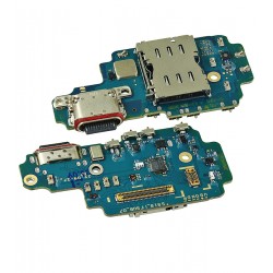 Шлейф для Samsung S918 Galaxy S23 Ultra мікрофона + конектора зарядки + Sim, плата зарядки, High quality