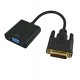Адаптер перехідник DVI to VGA, 0.25mm, чорний