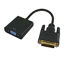Адаптер перехідник DVI to VGA, 0.25mm, чорний