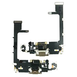 Шлейф iPhone 11 Pro, коннектора зарядки, коннектора навушників, золотистий, з мікрофоном, Original (PRC)