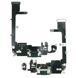 Шлейф для Apple iPhone 11 Pro, коннектора зарядки, коннектора гарнитуры, зеленый, с микрофоном, China quality