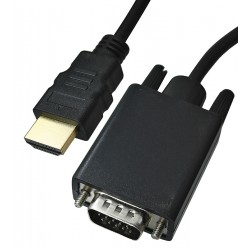 Мультимедийный кабель HDMI to VGA, 1.8 м, черный