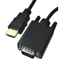 Мультимедійний кабель HDMI to VGA, 1.8 м, чорний
