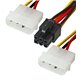 Кабель для відеокарт (6pin - 2×PCI-E Molex), 15 см