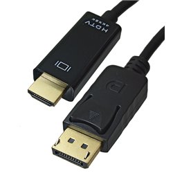 Мультимедийный кабель DisplayPort to HDMI, 1.8 м, черный