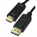 Мультимедійний кабель DisplayPort to HDMI, 1.8 м, чорний