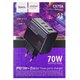 Зарядний пристрій Hoco CS75A, 70 Вт, 2 Type-C PD, USB QC, з кабелем Type-C – Type-C, чорний