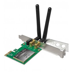 Wi-Fi адаптер W130 PCI-E 300Mbps, с двумя антеннами, черный