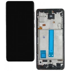 Дисплей для Samsung A525 Galaxy A52, A526 Galaxy A52 5G, серебристый, с рамкой, с широким ободком, China Quality, (TFT)