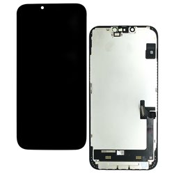 Дисплей для Apple iPhone 14 Plus, черный, с рамкой, оригинал (переклеенное стекло)