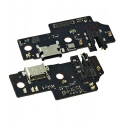 Шлейф для Samsung A055 Galaxy A05, коннектора зарядки, с компонентами, с микрофоном, оригинал (PRC), (плата зарядки)