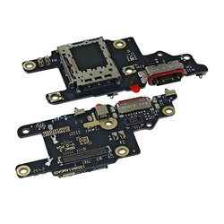 Шлейф для Xiaomi Poco X6 Pro, коннектора зарядки, с SIM-коннектором, с микрофоном, High Quality, (плата зарядки)