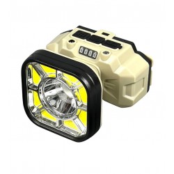 Ліхтарик налобний 826XS-XPE+8COB White, Red light (Motion Sensor, 1*18650, велокріплення, Type-C)