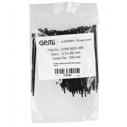 Стяжки кабельные 80х2,5мм черная 100шт