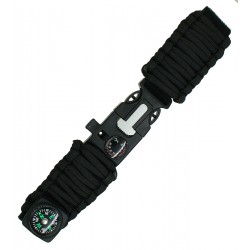 Ремешок для часов универсальный Paracord, 24мм, черный