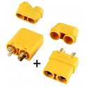 Разъем питания силовой Amass XT90 для подключения аккумуляторов, штекер + гнездо