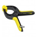 Струбцина прищепка, пластиковая, 75мм, прорезиненная ручка, желтая