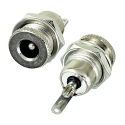 DC Гнездо питания 5,5/2,5 монтажное, металлическое с гайкой