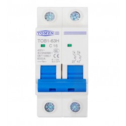 Автоматический выключатель переменного тока TOMZN TOB1-63H-C16, 2P, 230В-400В, 16А
