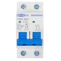 Автоматический выключатель переменного тока TOMZN TOB1-63H-C32, 2P, 230В-400В, 32А