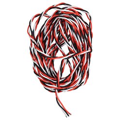 Сервокабель 3x26AWG, 0,13 мм², 1 м, кручений, білий, червоний, чорний