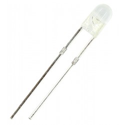 Светодиод 3мм ультрафиолетовый, 365nm 200-300mCd