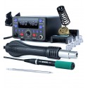 Паяльная станция прецизионная WEP 902D-IV, паяльник T12, 3 канала памяти, 200C - 480C, фен, 3 канала памяти, 100C - 480C, 775W