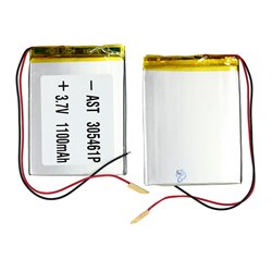 Аккумулятор универсальный, 71 мм, 54 мм, 3 мм, Li-ion, 3,7 В, 1300 мАч, 305461P