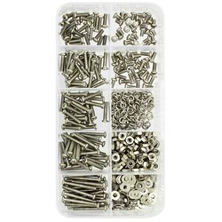 Набор никелированного крепежа М2.5 винт полукр. PH, гайка, шайба, гровер 660шт