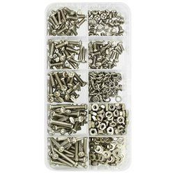 Набор никелированного крепежа М3 винт полукругл. PH, гайка, шайба, гровер 660шт