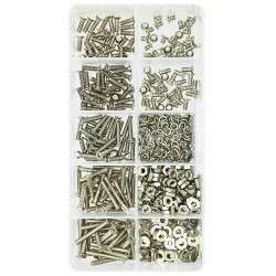 Набор никелированного крепежа М2.5 винт потай. PH, гайка, шайба, гровер 660шт