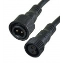 Разъемы питания водонепроницаемые M18, 2pin, IP67, (штекер+гнездо) с кабелем 2х0.75мм.кв., 20AWG, черный