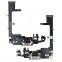 Шлейф для Apple iPhone 11 Pro, конектора зарядки, конектора гарнітури, сірий, з мікрофоном, China quality