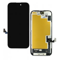 Дисплей для Apple iPhone 15, черный, с рамкой, High Quality, JCID-OLED (без ошибки)