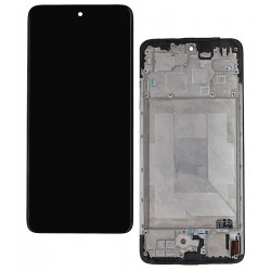 Дисплей для Xiaomi Redmi Note 14 (4G), черный, с рамкой, China Quality (TFT), 159.6mm, 24117RN76G, 24117RN76O, global version