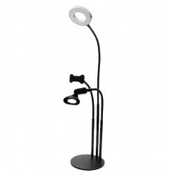 Led стійка 3в1 із затискачем для телефону та тримачем для мікрофона XO BGD006/LS-90-6 3.5 inch (Чорний)