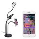 Led стійка 3в1 із затискачем для телефону та тримачем для мікрофона XO BGD006/LS-90-6 3.5 inch (Чорний)