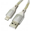 Кабель Lightning - USB, Borofone BX96, 1 метр, 2,4А, силиконовый, прозрачный
