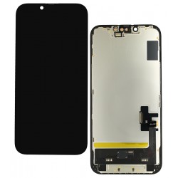 Дисплей для Apple iPhone 16e, чорний, з сенсорним екраном, з рамкою, High Quality, DD-OLED