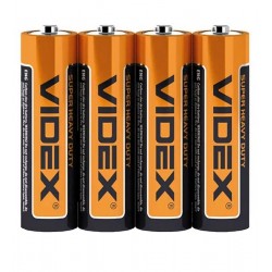 Батарейка Videx Super Hevy Duty, сольова, LR06, AA, 4 шт