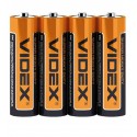 Батарейка Videx Super Hevy Duty, сольова, LR06, AA, 4 шт