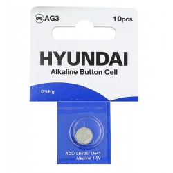 Батарейка AG3 / LR41, Hyundai, алкалін, 1 шт