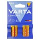 Батарейка VARTA Longlife (Alkaline), AAA (LR03), 4 шт, блістер