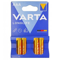 Батарейка VARTA Longlife (Alkaline), AAA (LR03), 4 шт, блістер
