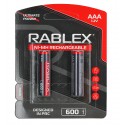 Аккумуляторная батарейка Rablex Rechargable R03 AAA 600 мАч, 2 шт