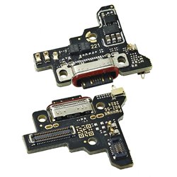 Шлейф для Xiaomi 13T, 13T Pro, коннектора зарядки, с компонентами, High Quality, плата зарядки